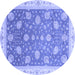 Round Oriental Blue Traditional Rug, abs4064blu