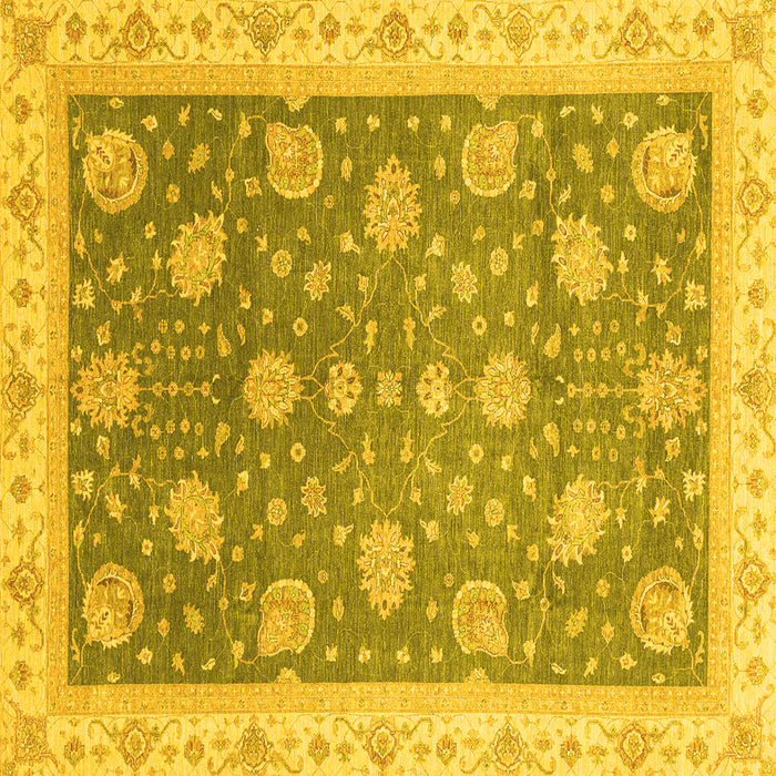 Square Machine Washable Oriental Yellow Traditional Rug, wshabs4064yw