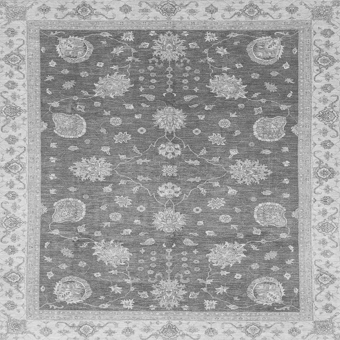 Square Machine Washable Oriental Gray Traditional Rug, wshabs4064gry