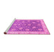 Sideview of Machine Washable Oriental Pink Traditional Rug, wshabs4064pnk