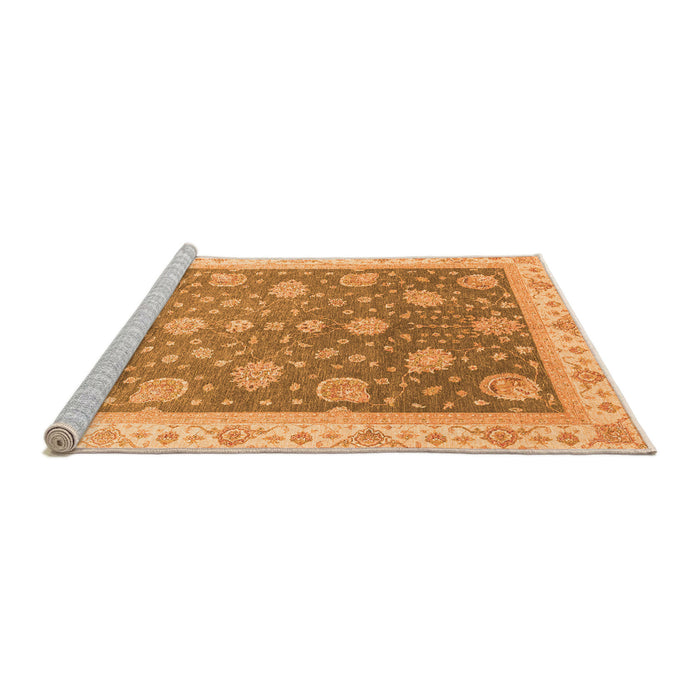 Sideview of Machine Washable Oriental Orange Traditional Area Rugs, wshabs4064org