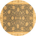 Round Oriental Brown Traditional Rug, abs4064brn