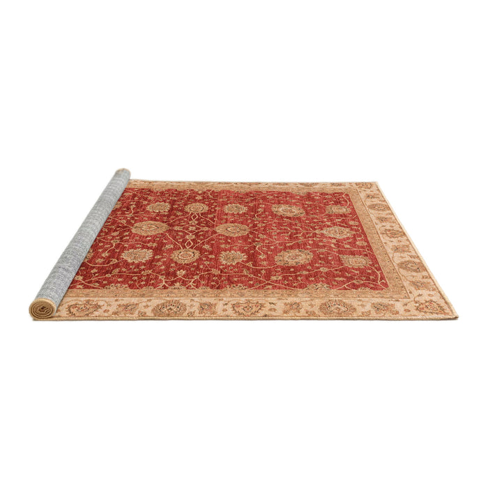 Sideview of Machine Washable Abstract Orange Rug, wshabs4065