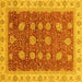 Square Oriental Yellow Traditional Rug, abs4065yw