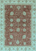 Machine Washable Oriental Light Blue Traditional Rug, wshabs4065lblu