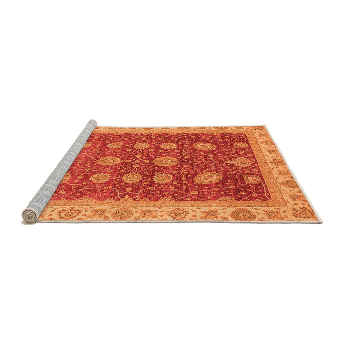 Sideview of Machine Washable Oriental Orange Traditional Area Rugs, wshabs4065org