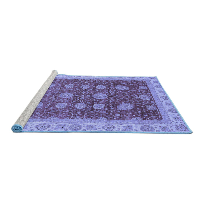 Sideview of Machine Washable Oriental Blue Traditional Rug, wshabs4065blu