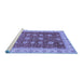 Sideview of Machine Washable Oriental Blue Traditional Rug, wshabs4065blu