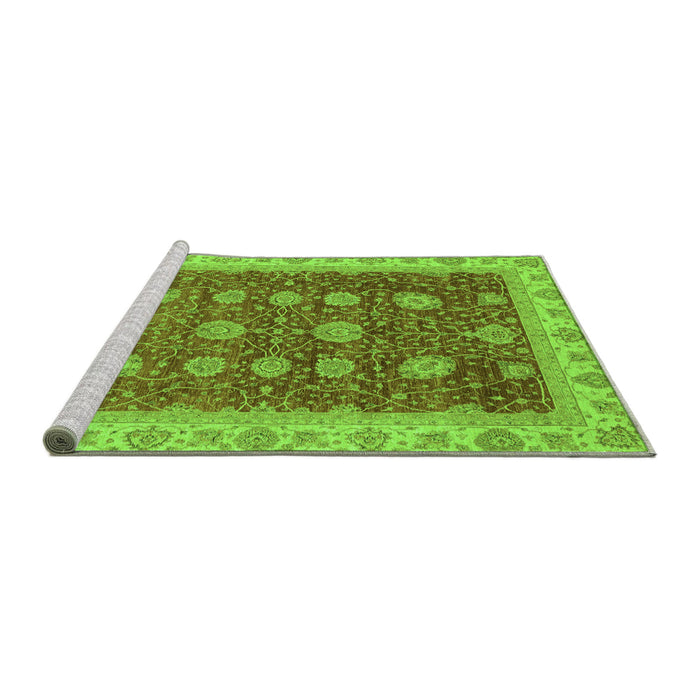 Sideview of Machine Washable Oriental Green Traditional Area Rugs, wshabs4065grn