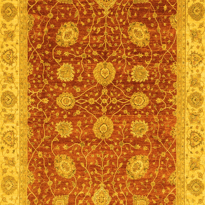 Machine Washable Oriental Yellow Traditional Rug, wshabs4065yw