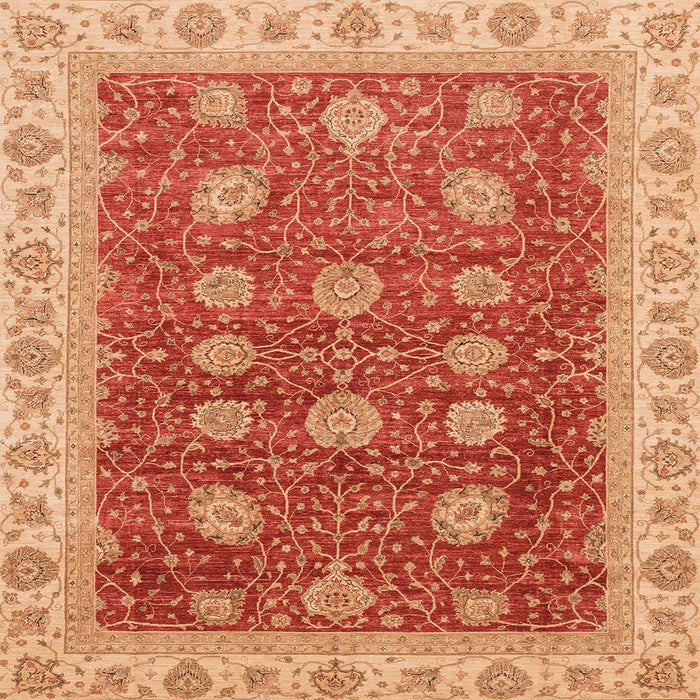 Square Abstract Orange Oriental Rug, abs4065