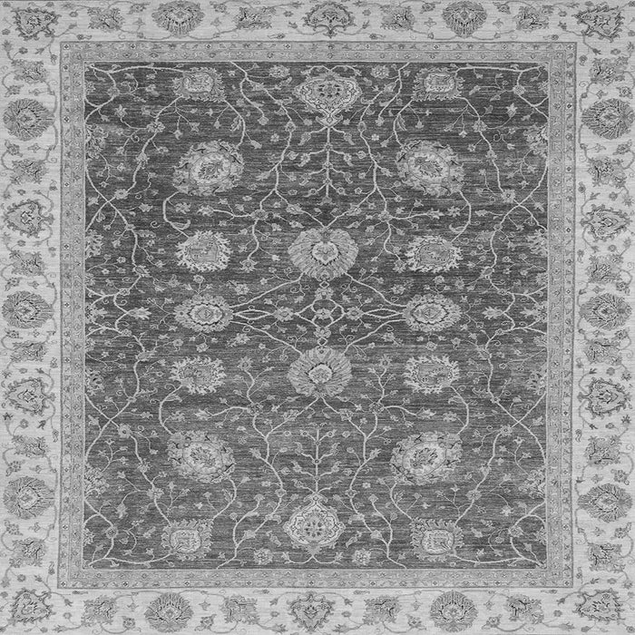 Square Machine Washable Oriental Gray Traditional Rug, wshabs4065gry