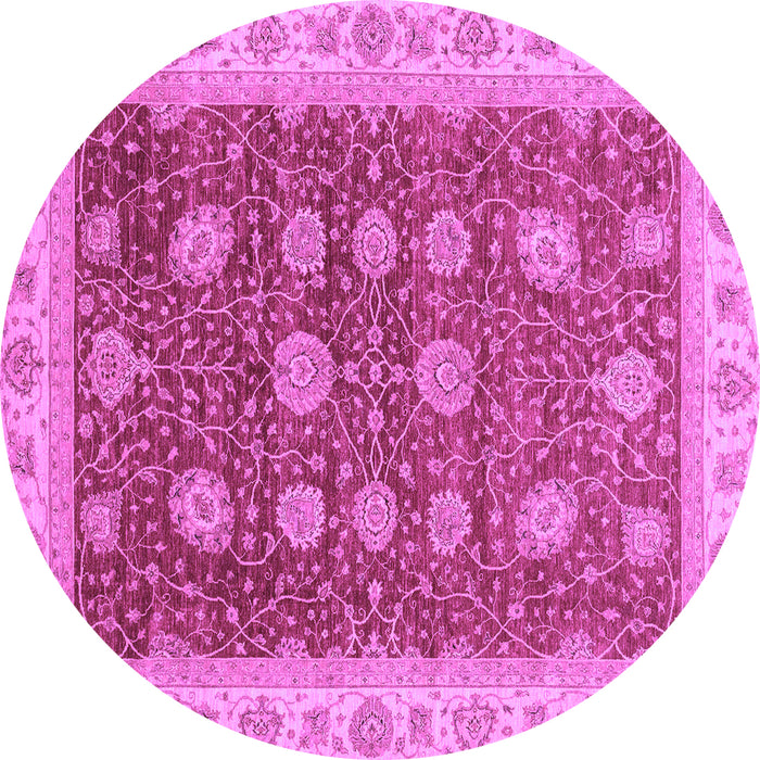 Round Machine Washable Oriental Purple Traditional Area Rugs, wshabs4065pur