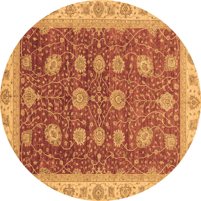 Round Oriental Brown Traditional Rug, abs4065brn