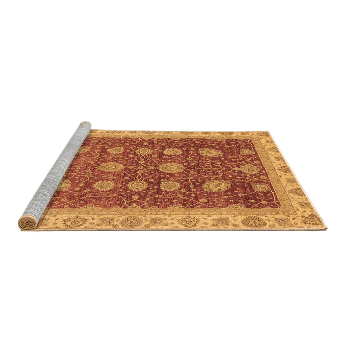 Sideview of Machine Washable Oriental Brown Traditional Rug, wshabs4065brn