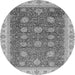 Round Oriental Gray Traditional Rug, abs4065gry