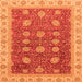 Square Machine Washable Oriental Orange Traditional Area Rugs, wshabs4065org