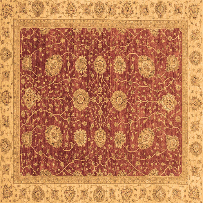 Square Machine Washable Oriental Brown Traditional Rug, wshabs4065brn