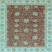 Square Oriental Light Blue Traditional Rug, abs4065lblu