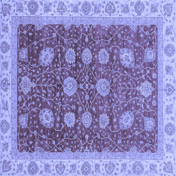 Square Machine Washable Oriental Blue Traditional Rug, wshabs4065blu