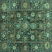 Square Oriental Turquoise Traditional Rug, abs4066turq