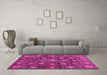 Machine Washable Oriental Pink Traditional Rug in a Living Room, wshabs4066pnk