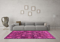 Machine Washable Oriental Pink Traditional Rug, wshabs4066pnk