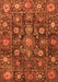 Machine Washable Oriental Orange Traditional Area Rugs, wshabs4066org