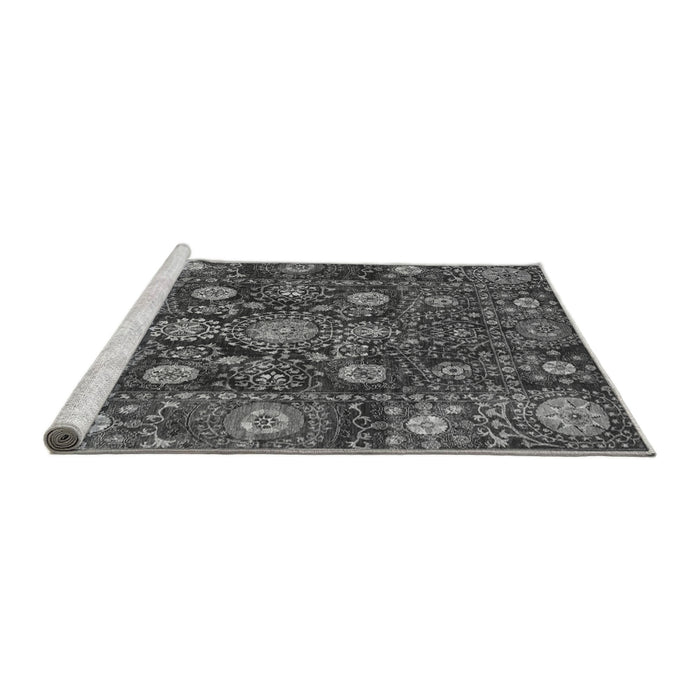 Sideview of Machine Washable Oriental Gray Traditional Rug, wshabs4066gry