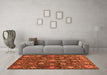 Machine Washable Oriental Orange Traditional Area Rugs in a Living Room, wshabs4066org