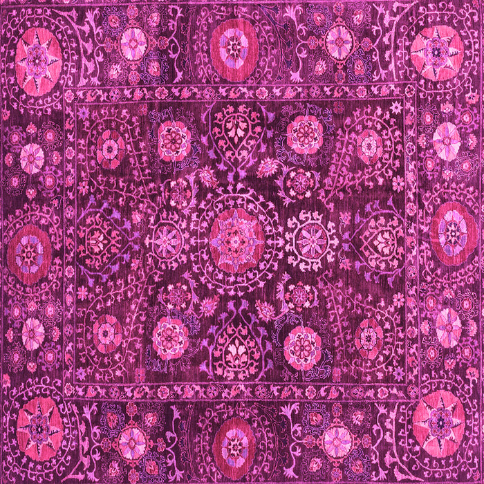 Square Machine Washable Oriental Pink Traditional Rug, wshabs4066pnk