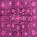 Square Machine Washable Oriental Pink Traditional Rug, wshabs4066pnk