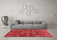 Machine Washable Oriental Red Traditional Rug, wshabs4066red