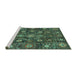 Sideview of Machine Washable Oriental Turquoise Traditional Area Rugs, wshabs4066turq