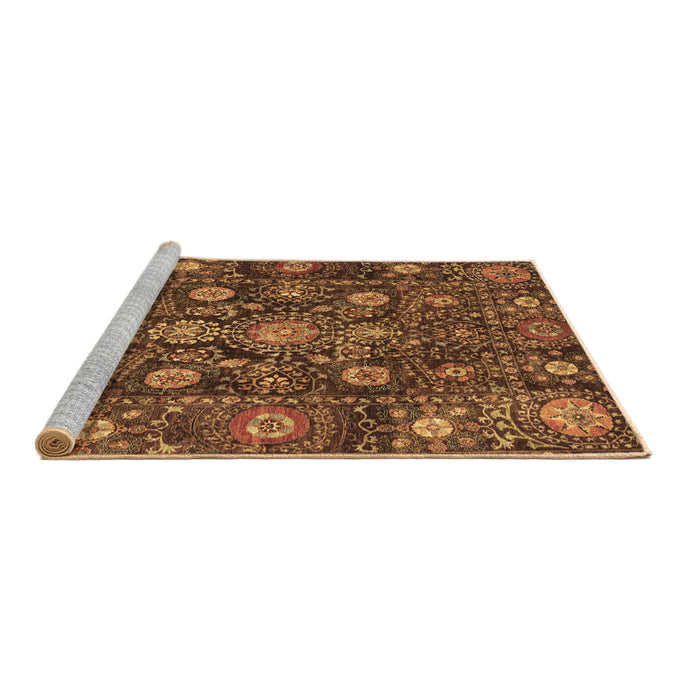 Sideview of Machine Washable Oriental Brown Traditional Rug, wshabs4066brn