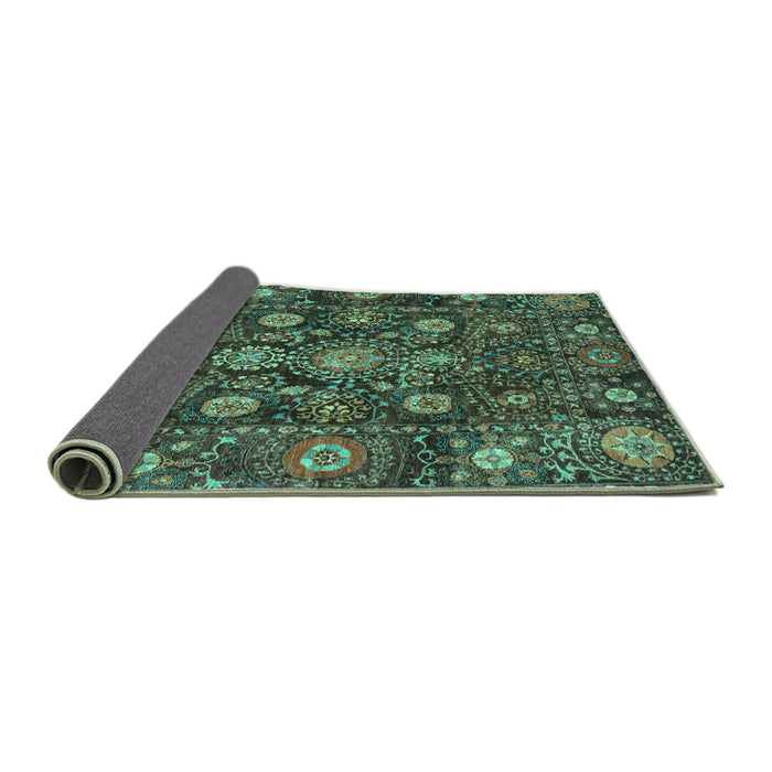 Sideview of Oriental Turquoise Traditional Rug, abs4066turq
