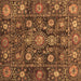 Square Machine Washable Oriental Brown Traditional Rug, wshabs4066brn