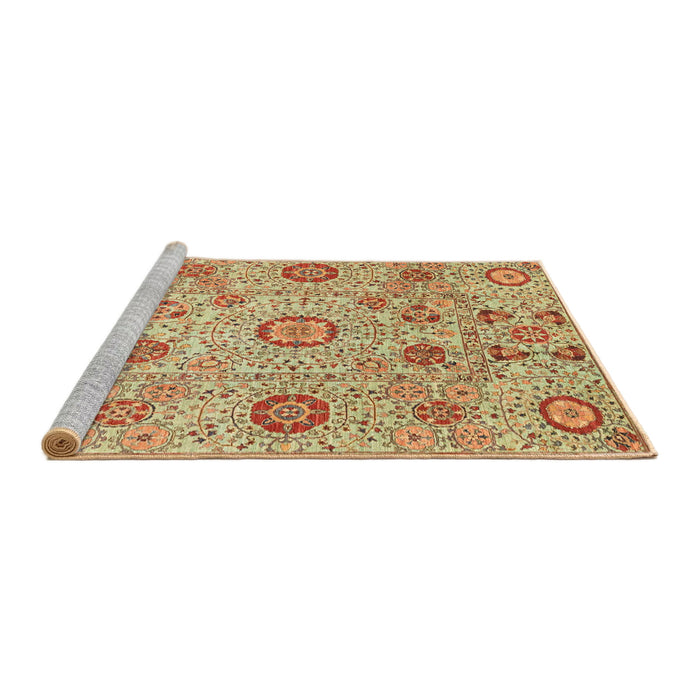 Sideview of Machine Washable Abstract Red Rug, wshabs4067