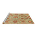 Sideview of Machine Washable Abstract Red Rug, wshabs4067