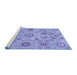 Sideview of Machine Washable Abstract Blue Modern Rug, wshabs4067blu