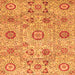 Square Machine Washable Abstract Orange Modern Area Rugs, wshabs4067org