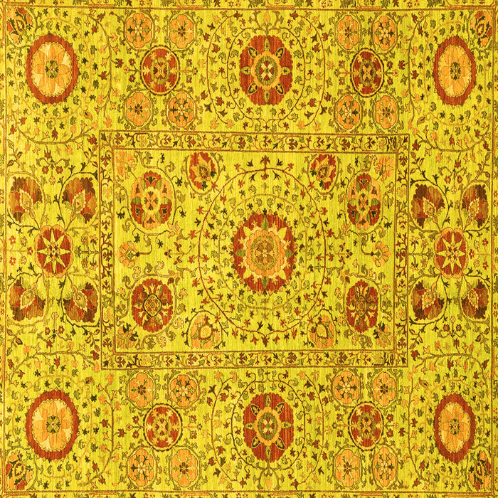 Square Machine Washable Abstract Yellow Modern Rug, wshabs4067yw