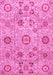 Machine Washable Abstract Pink Modern Rug, wshabs4067pnk