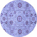 Round Abstract Blue Modern Rug, abs4067blu