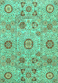 Abstract Turquoise Modern Rug, abs4067turq