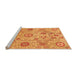 Sideview of Machine Washable Abstract Orange Modern Area Rugs, wshabs4067org