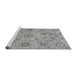 Sideview of Machine Washable Abstract Gray Modern Rug, wshabs4067gry