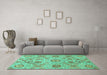 Machine Washable Abstract Turquoise Modern Area Rugs in a Living Room,, wshabs4067turq