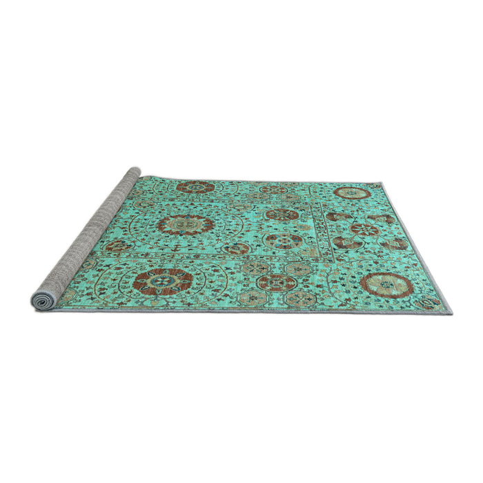 Sideview of Machine Washable Abstract Light Blue Modern Rug, wshabs4067lblu