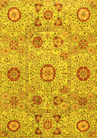 Abstract Yellow Modern Rug, abs4067yw